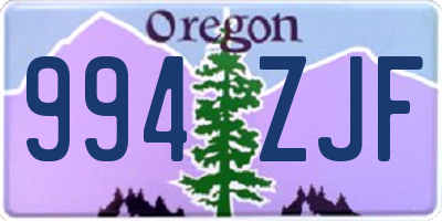 OR license plate 994ZJF