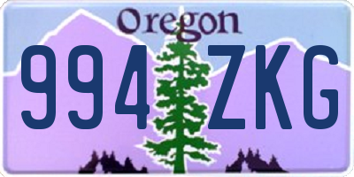 OR license plate 994ZKG