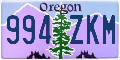 OR license plate 994ZKM