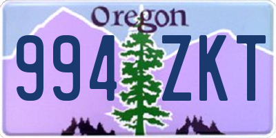 OR license plate 994ZKT