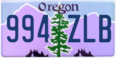 OR license plate 994ZLB