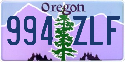 OR license plate 994ZLF