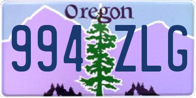 OR license plate 994ZLG