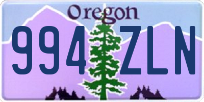 OR license plate 994ZLN