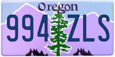 OR license plate 994ZLS