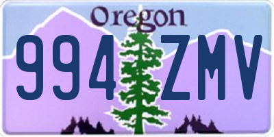 OR license plate 994ZMV