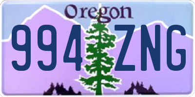 OR license plate 994ZNG