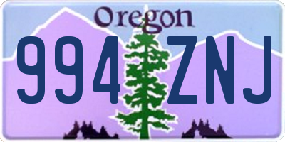 OR license plate 994ZNJ
