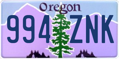 OR license plate 994ZNK