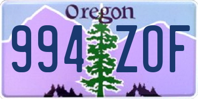 OR license plate 994ZOF