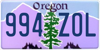 OR license plate 994ZOL