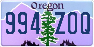 OR license plate 994ZOQ
