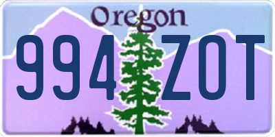 OR license plate 994ZOT