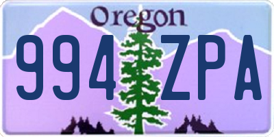 OR license plate 994ZPA