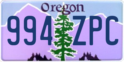 OR license plate 994ZPC