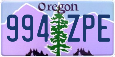 OR license plate 994ZPE