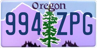 OR license plate 994ZPG