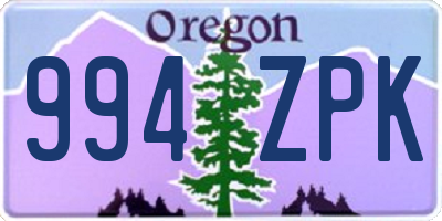 OR license plate 994ZPK