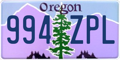 OR license plate 994ZPL