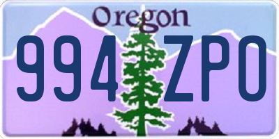 OR license plate 994ZPO