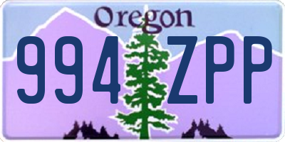 OR license plate 994ZPP