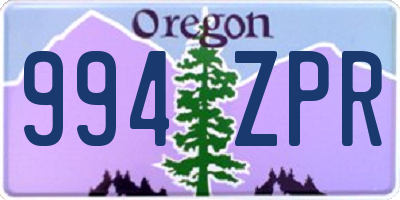 OR license plate 994ZPR