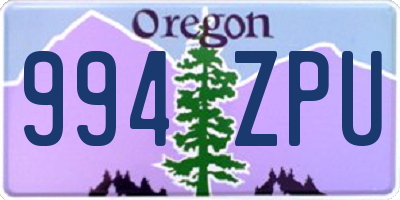 OR license plate 994ZPU