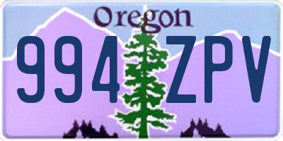 OR license plate 994ZPV
