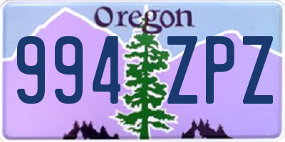 OR license plate 994ZPZ