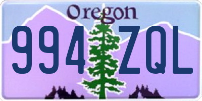 OR license plate 994ZQL