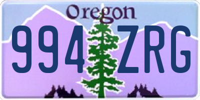 OR license plate 994ZRG