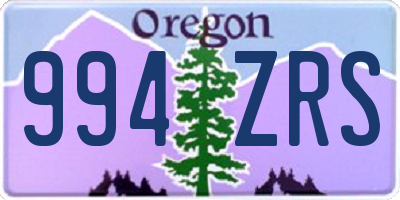 OR license plate 994ZRS