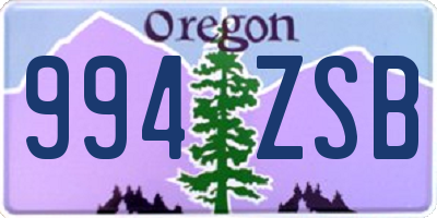 OR license plate 994ZSB