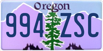 OR license plate 994ZSC