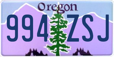 OR license plate 994ZSJ