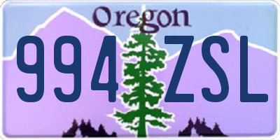OR license plate 994ZSL