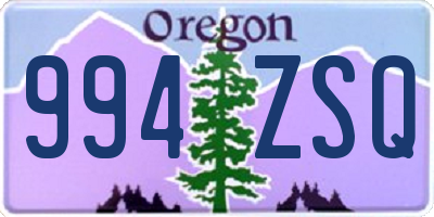 OR license plate 994ZSQ