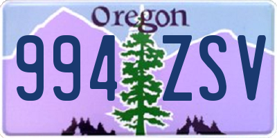 OR license plate 994ZSV