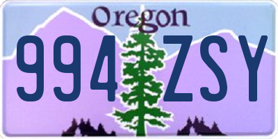 OR license plate 994ZSY