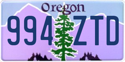 OR license plate 994ZTD