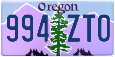 OR license plate 994ZTO