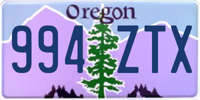 OR license plate 994ZTX