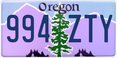 OR license plate 994ZTY