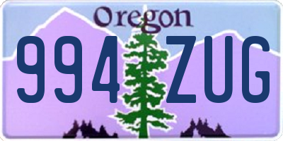 OR license plate 994ZUG