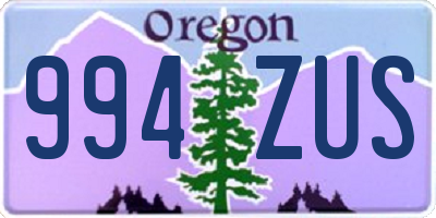 OR license plate 994ZUS