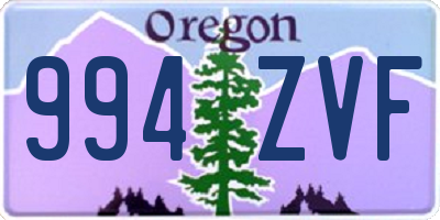 OR license plate 994ZVF