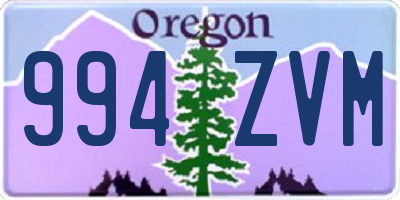 OR license plate 994ZVM