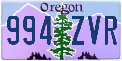 OR license plate 994ZVR