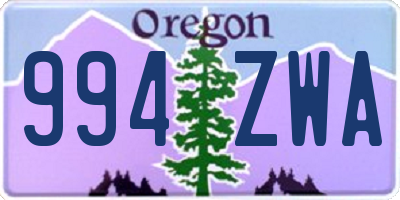 OR license plate 994ZWA