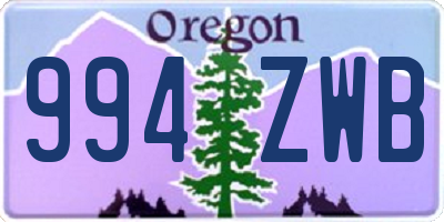 OR license plate 994ZWB